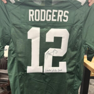 Aaron Rodgers "Leader of the Pack" Inscription Authentic Autographed Fanatics Nike Jersey
