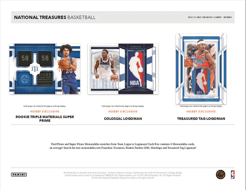 2024/25 Panini National Treasures Basketball Hobby 4 Box Case - Image 3